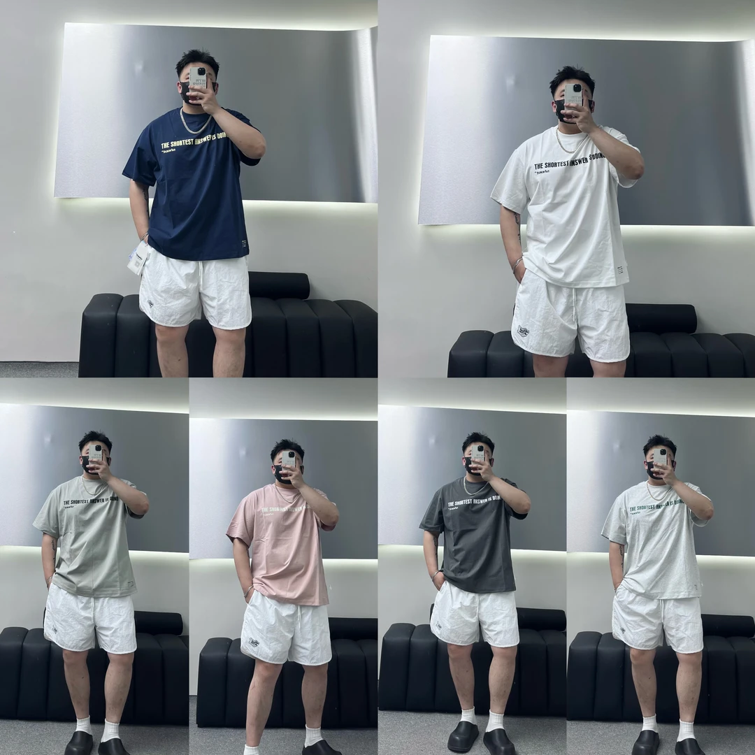 【索罗纳T恤】大码-280克圆领宽松凉感速干夏季镜像印花短袖T恤