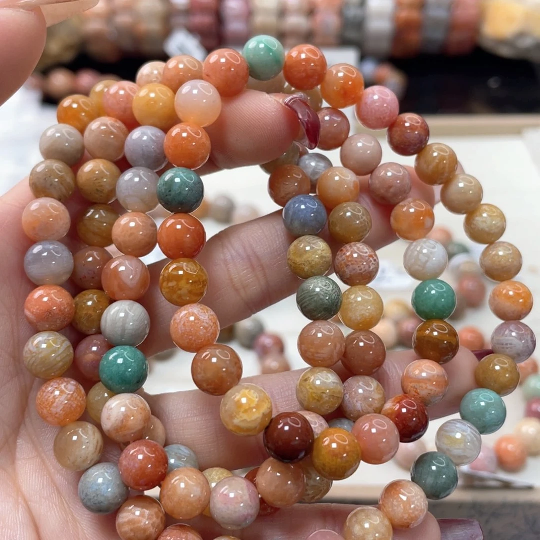 硅化珊瑚（珊瑚玉）手链未镶嵌?**?455