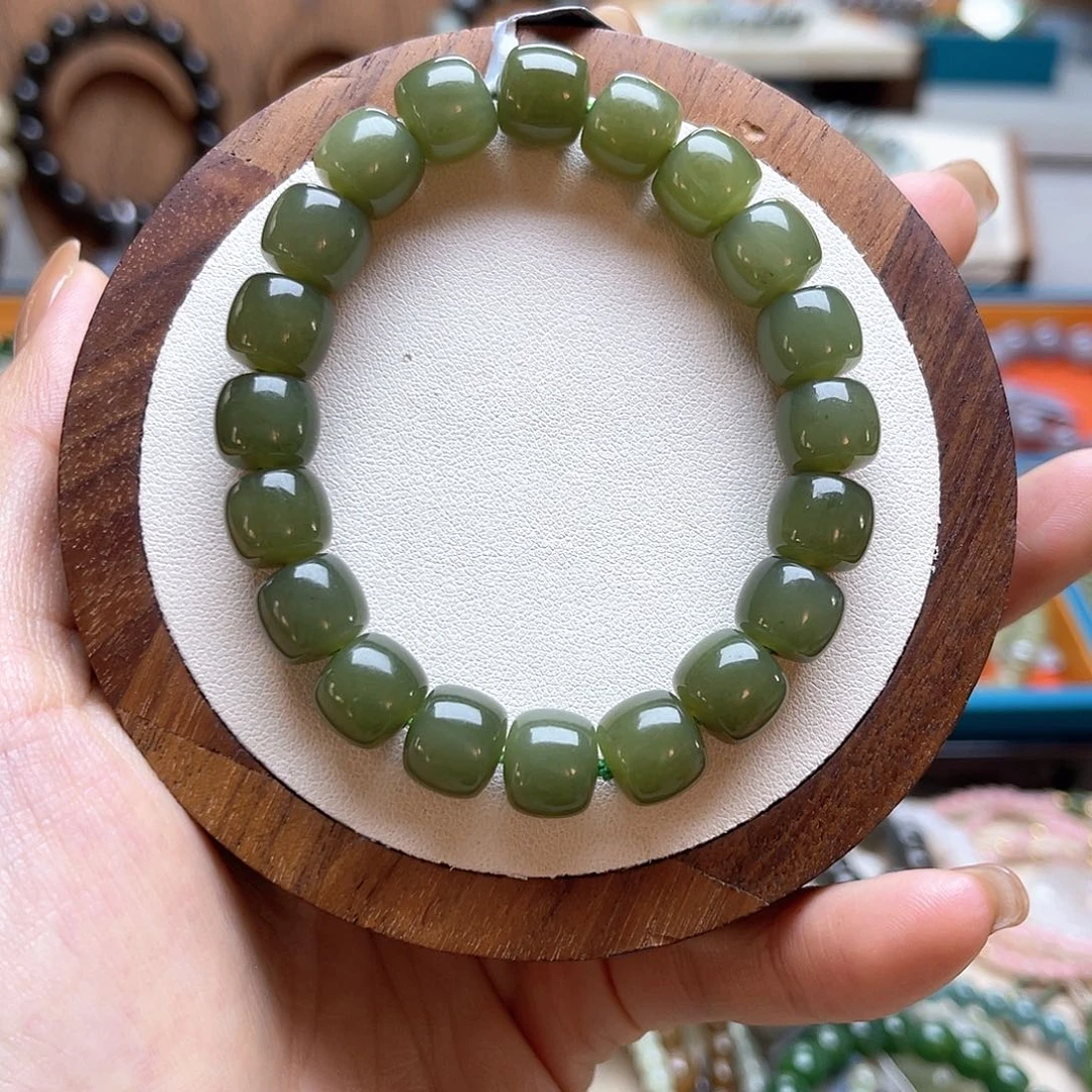 和田玉未镶嵌手串H42卡9*10