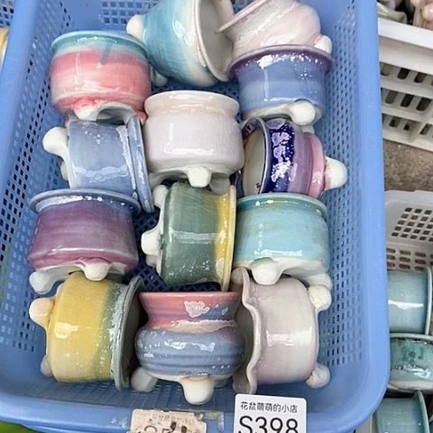 紫砂花盆398微瑕品口径6厘米左右的