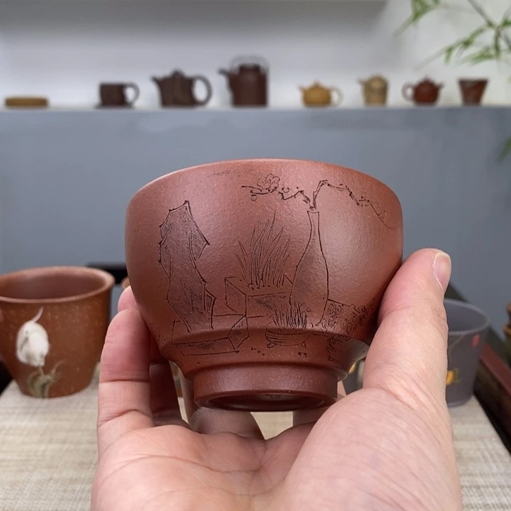 紫砂茶杯宜兴紫砂主人杯