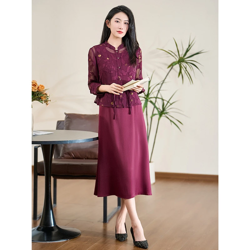 【真两件】迪欧芙2025春季新款优雅洋气减龄时尚女连衣裙#CTZ87739