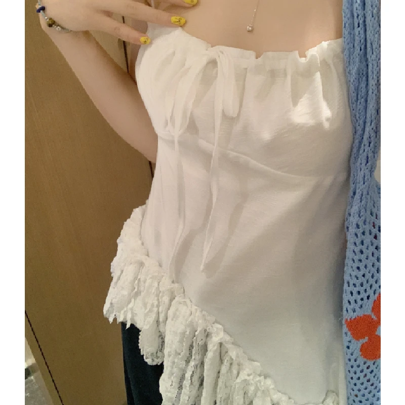 美式辣妹风斜领t恤女装夏季薄款防晒罩衫字母印花宽松显瘦上衣