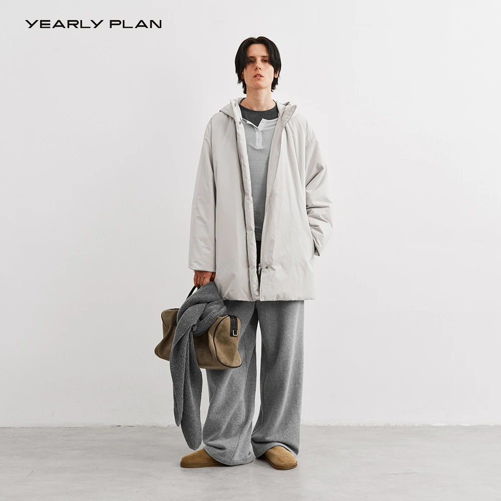 YEARLY PLAN 2025冬 简约百搭立体剪裁休闲羽绒大衣 2913春秋连帽