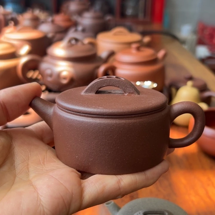 茶壶紫砂紫泥汉瓦90cc
