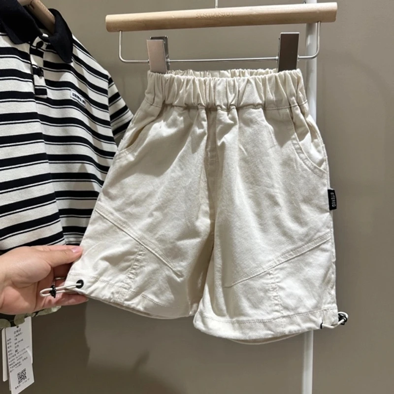 儿童韩版时尚工装休闲棉布中裤五分裤