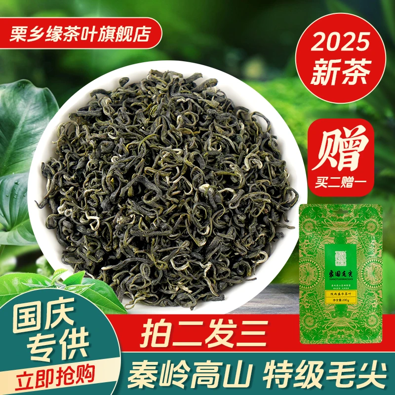 【中秋特供】秦岭高山毛尖绿茶2025新茶明前毛尖嫩芽浓香型手工炒制