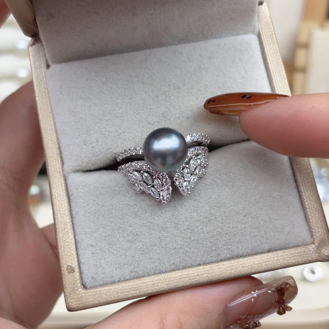 戒指海水珍珠银S925镶嵌W69