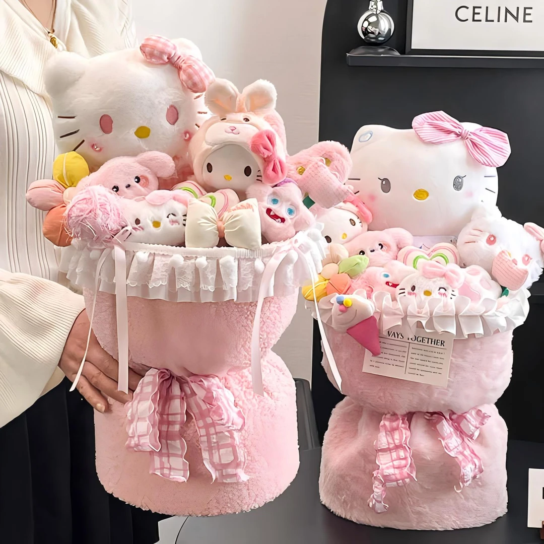 三丽鸥凯蒂猫hellokitty玩偶花束生日礼物送闺蜜女生美乐蒂情人节