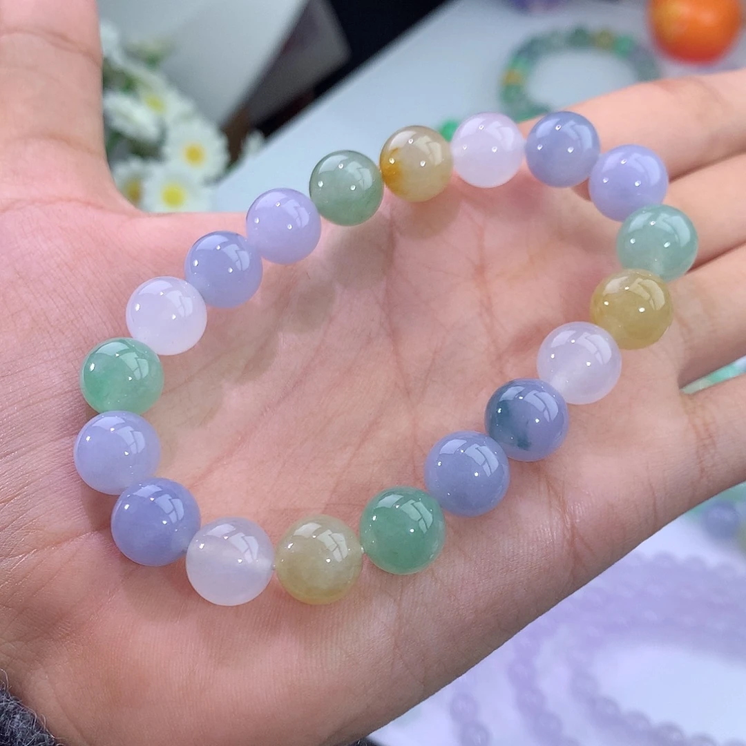 翡翠未镶嵌手链冰多宝手串
