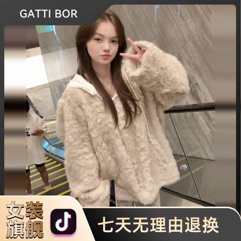 小个子香风羊羔绒外套女秋冬季2025新款绝美巨好看加厚毛茸茸上衣
