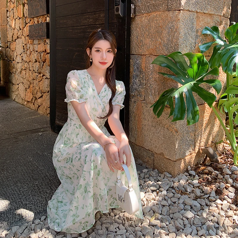 [100号 直播福利] 7/28-8/2 绿色碎花裙连衣裙