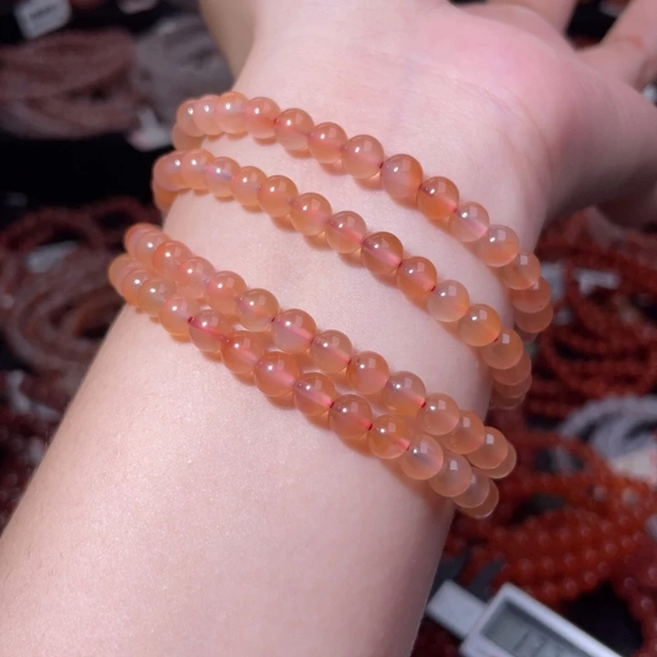 南红玛瑙未镶嵌配饰手串5.5咪冰橘548