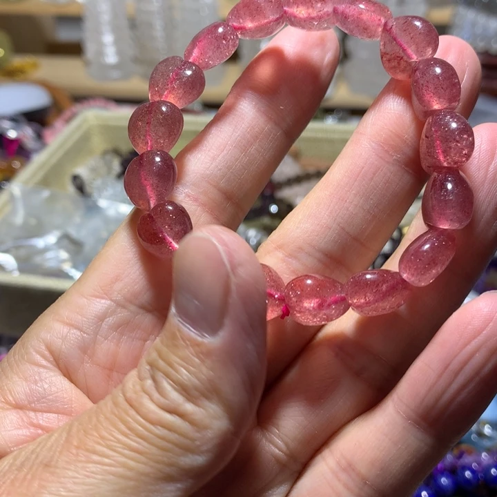 石英石非金属爱心手串