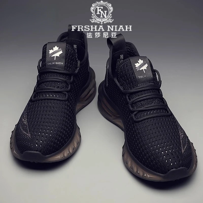 法莎尼亚网面休闲运动鞋夏季轻便厚底款时尚潮流百搭休闲运动男鞋