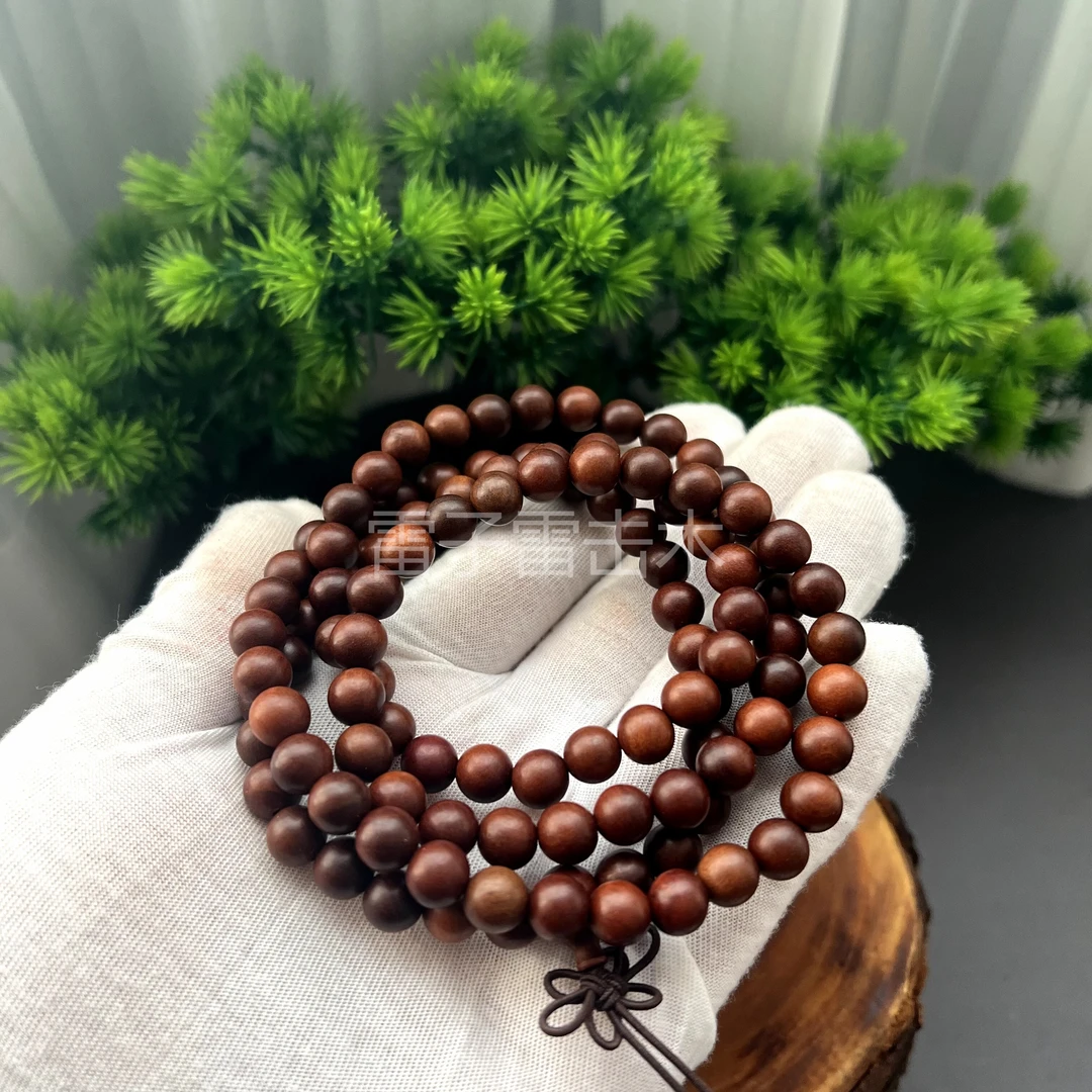 雷子雷击木已开枣木0.8圆珠108颗念珠手串老料招财好运挂件饰品