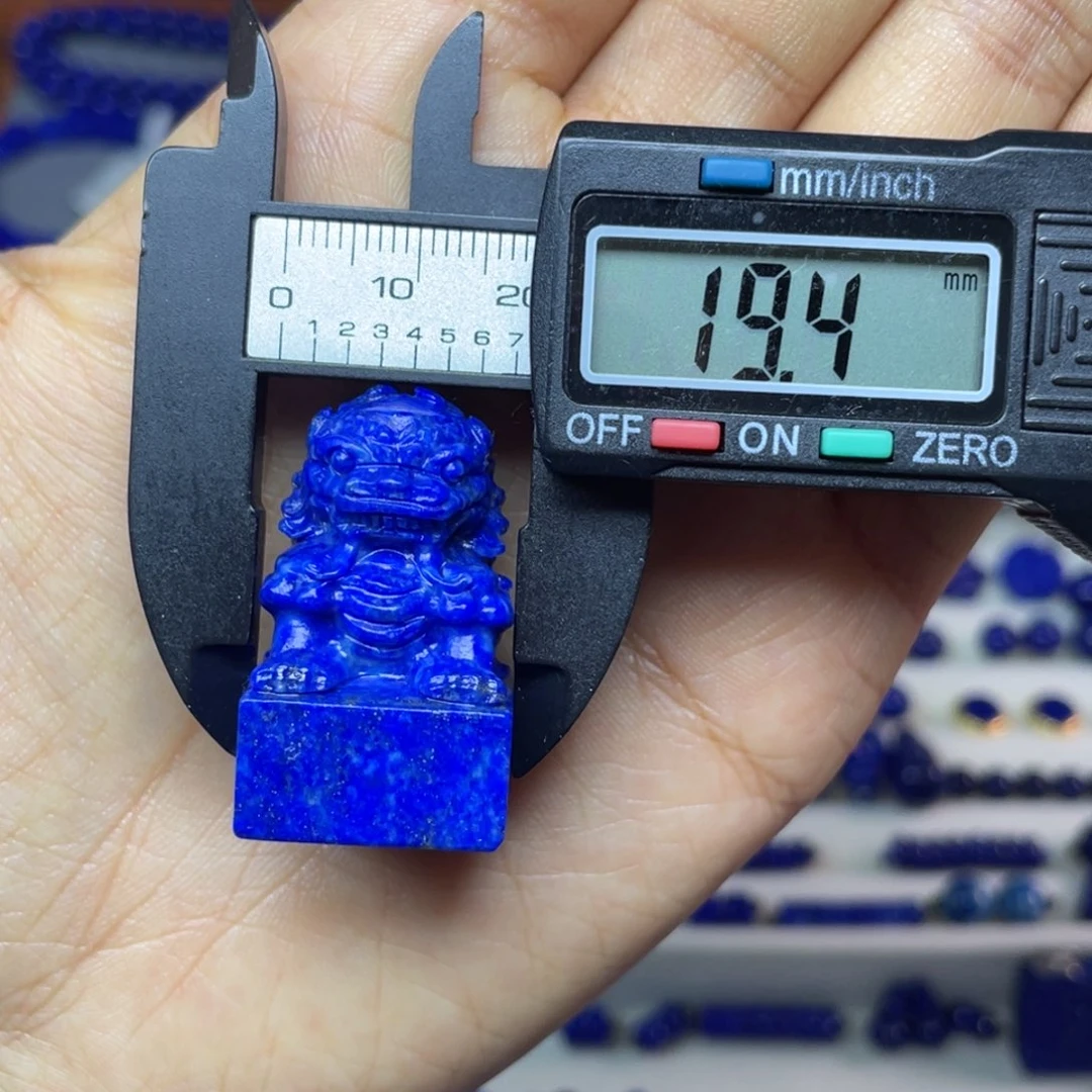 青金石未镶嵌19×33mm哑光印章雕刻件