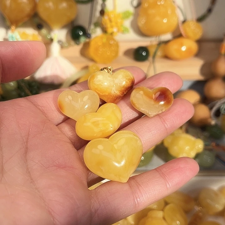 琥珀颈饰未镶嵌叶*蜜蜡