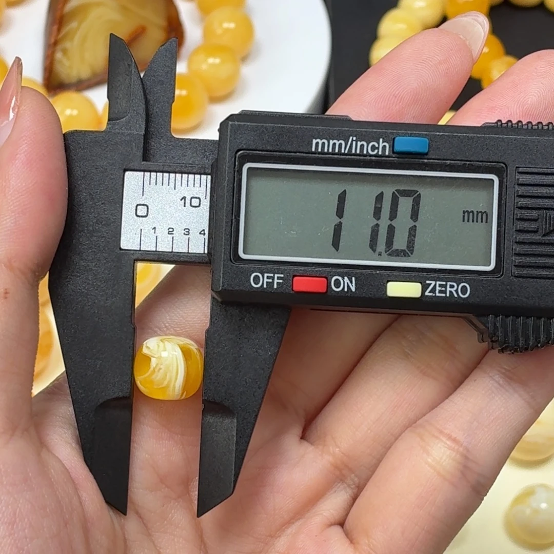琥珀未镶嵌颈饰焦皮金白溶洞拉丝老型11mm