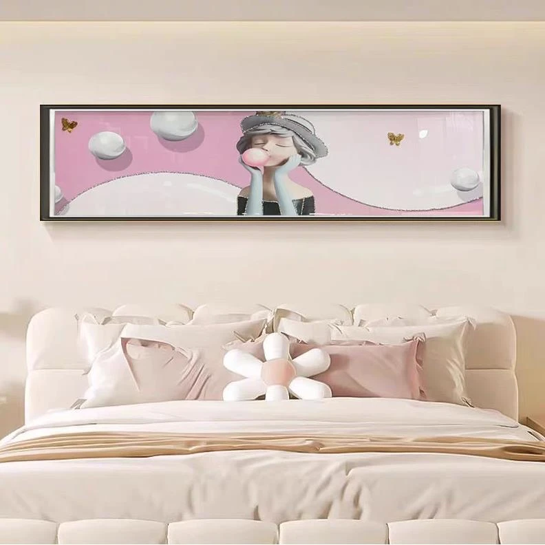 Q105俏皮女孩轻奢墙壁女孩床头淡雅开朗益智有趣实物立体装饰画