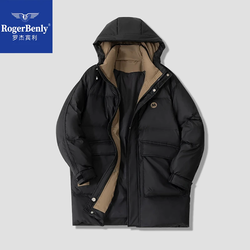 【璐璐专属】冬季中长款羽绒服新款连帽防寒保暖男士外套866616