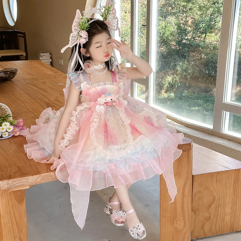 女童连衣裙夏装吊带礼服儿童生日美乐蒂公主裙女孩夏季洛丽塔裙子