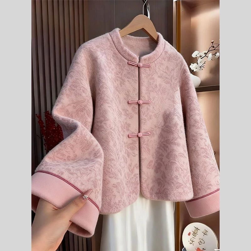 新中式国风毛呢外套2025冬季新款今年流行爆款气质高级感复古上衣