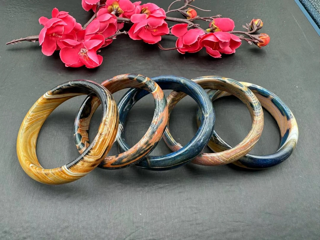 S6690【福嘟嘟珠宝】长寿 石玛瑙手镯-送礼佳品-多样性只发一件