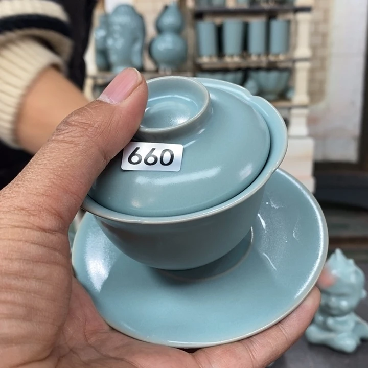 摆件w****n抱朴汝瓷仿古微瑕