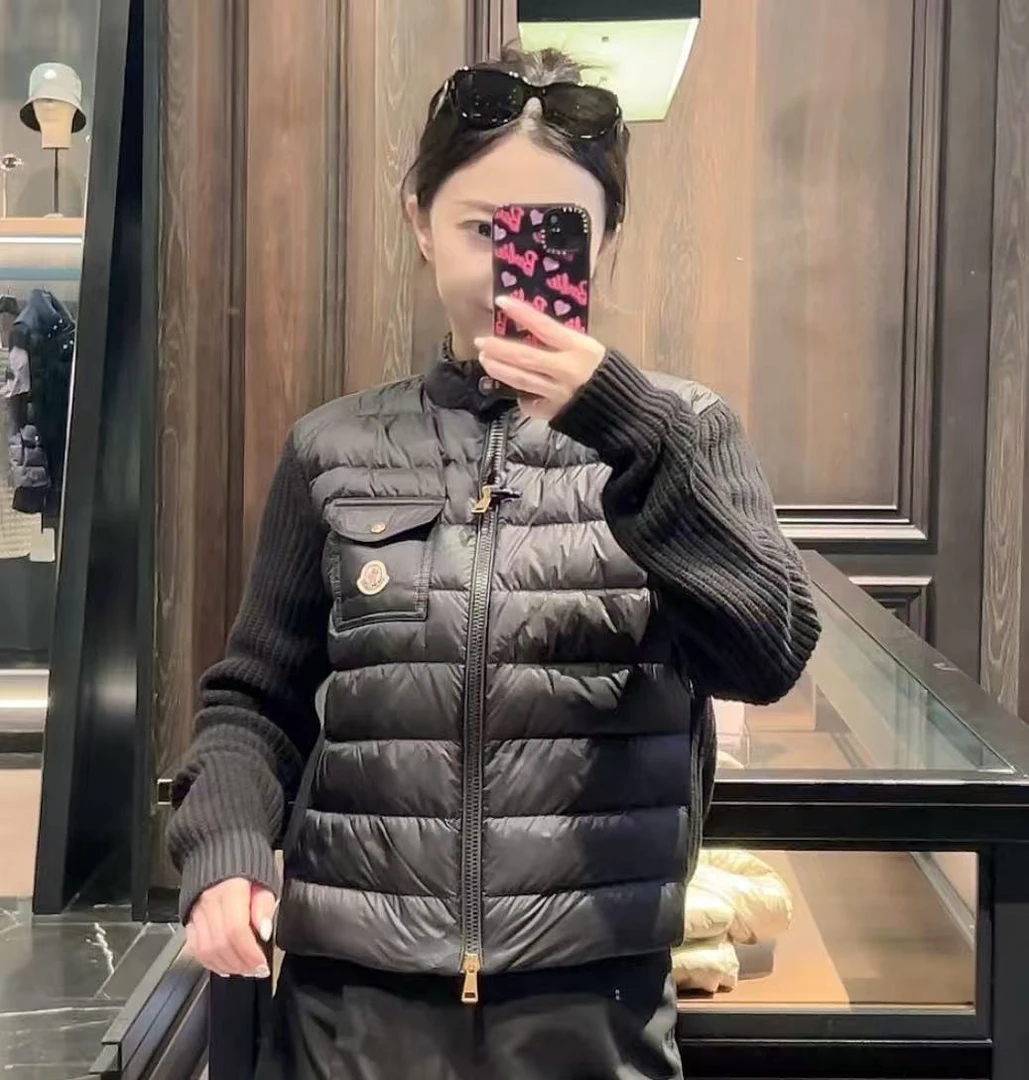 未使用 MONCLER 盟可睐蒙口/GG/女款针织拼接羽绒服 福利款