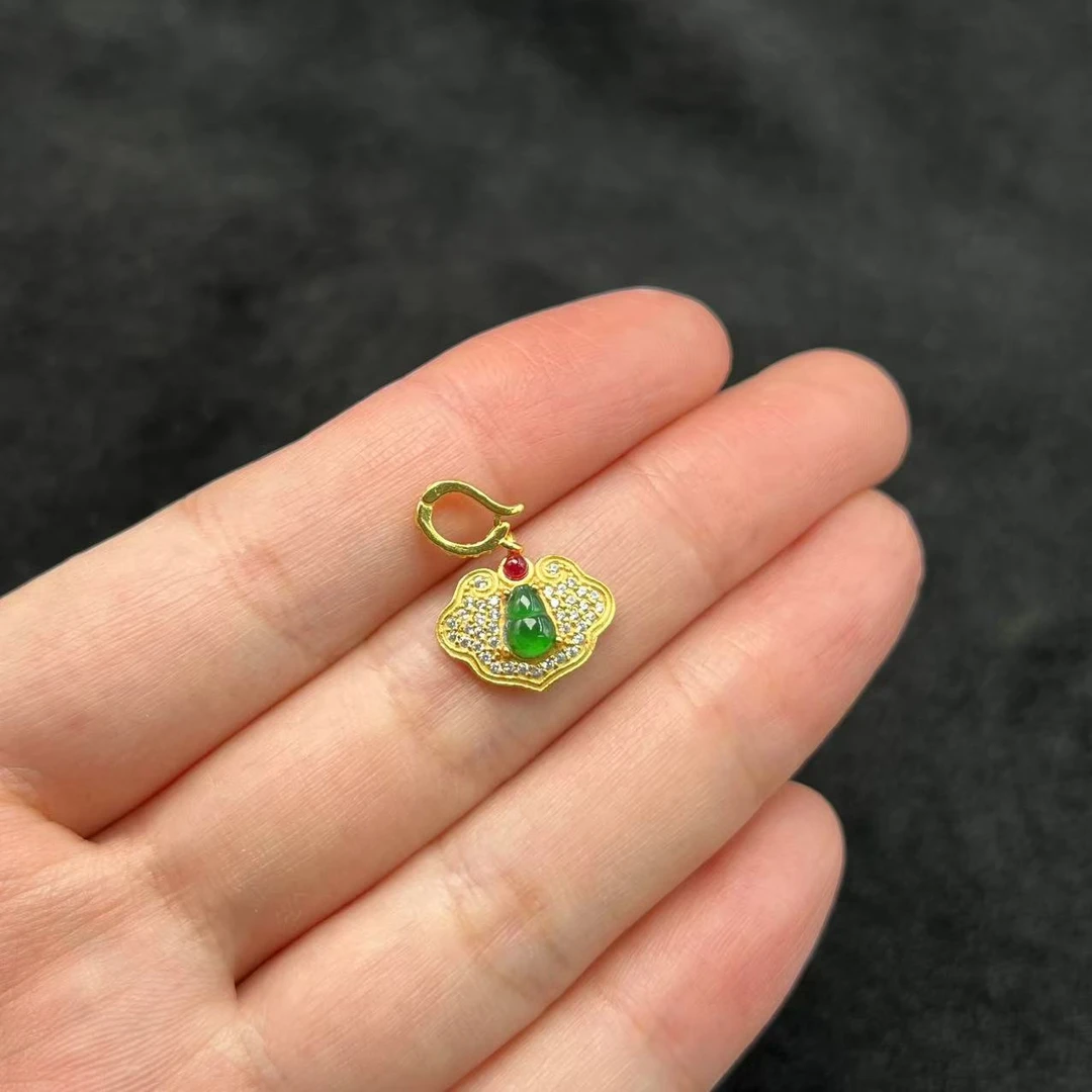 【北野珠宝】天然翡翠葫芦吊坠-B121H-10