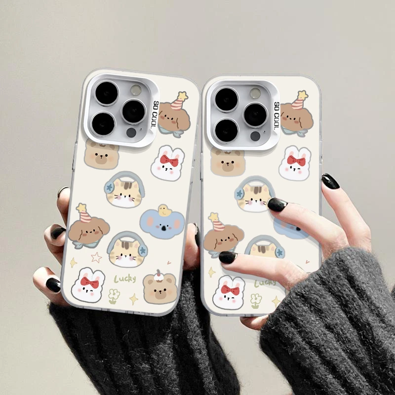 耳机小猫动物适用苹果16promax手机壳15pro华为P70vivo小米14oppo