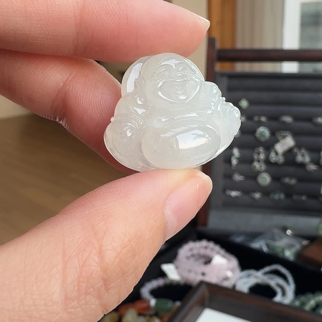 翡翠未镶嵌颈饰白月光佛公