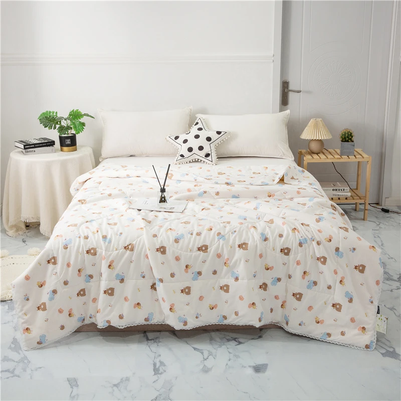 100%里外全棉棉花被夏凉被双面空调被夏被夏天用薄被子可机洗