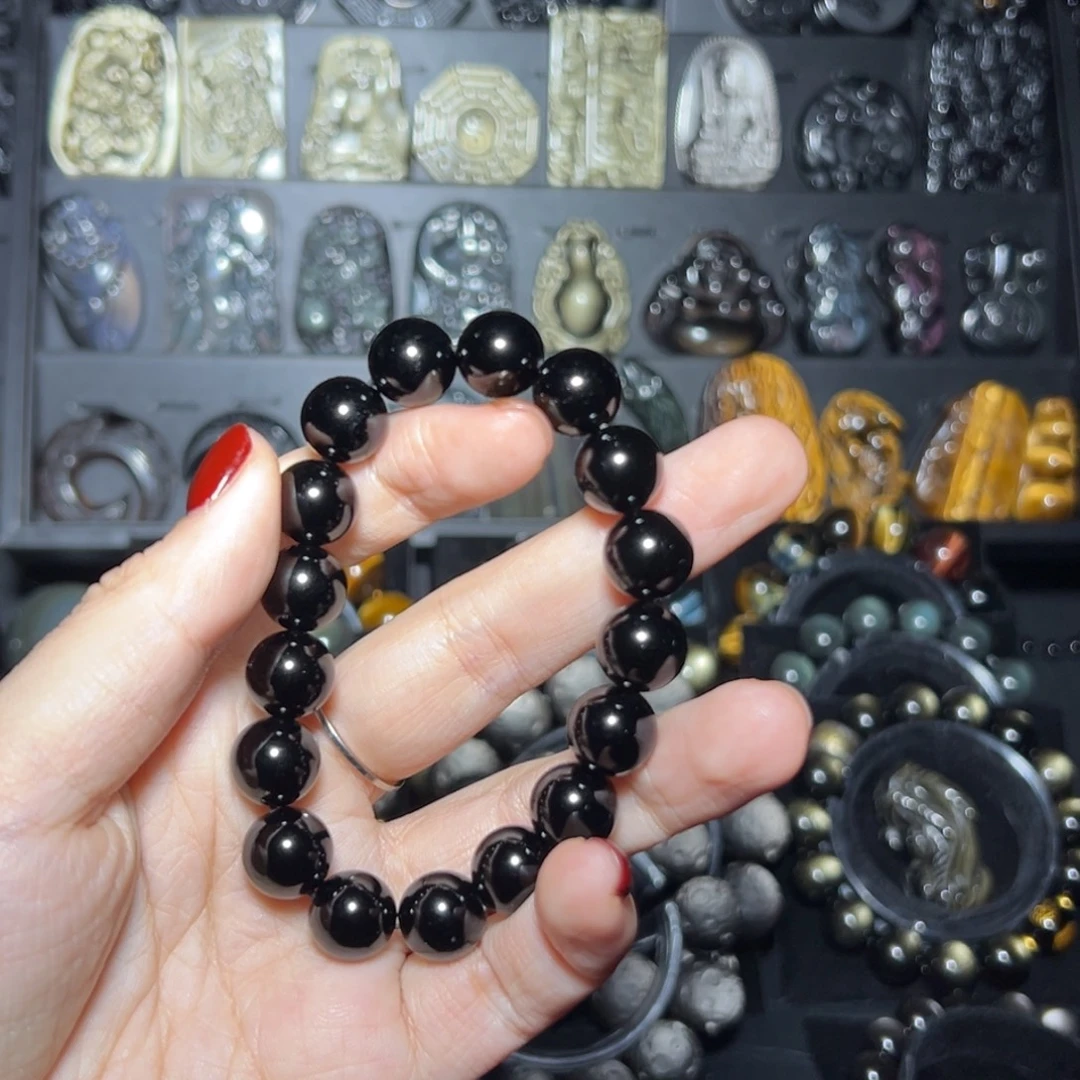 熬****黑曜岩未镶嵌颈饰