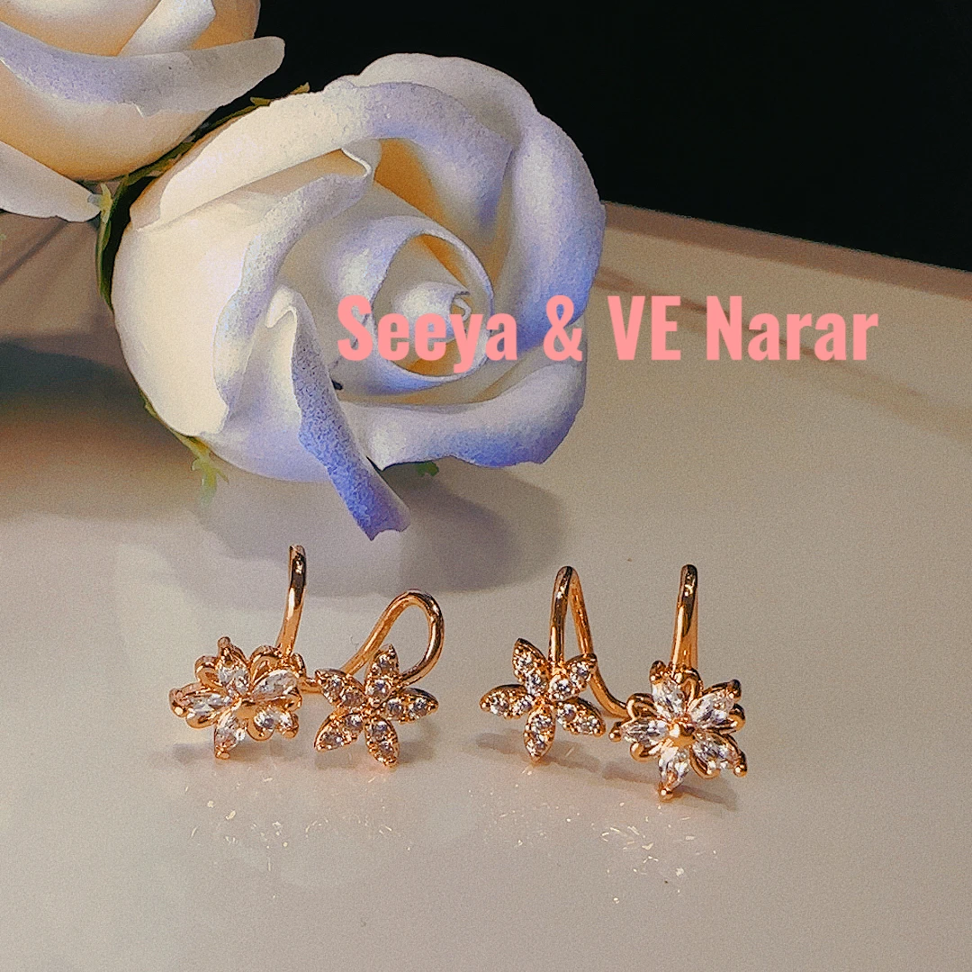 铜合金仿水晶耳饰 Seeya & VE Narar 铜镀红金新款时尚耳骨夹