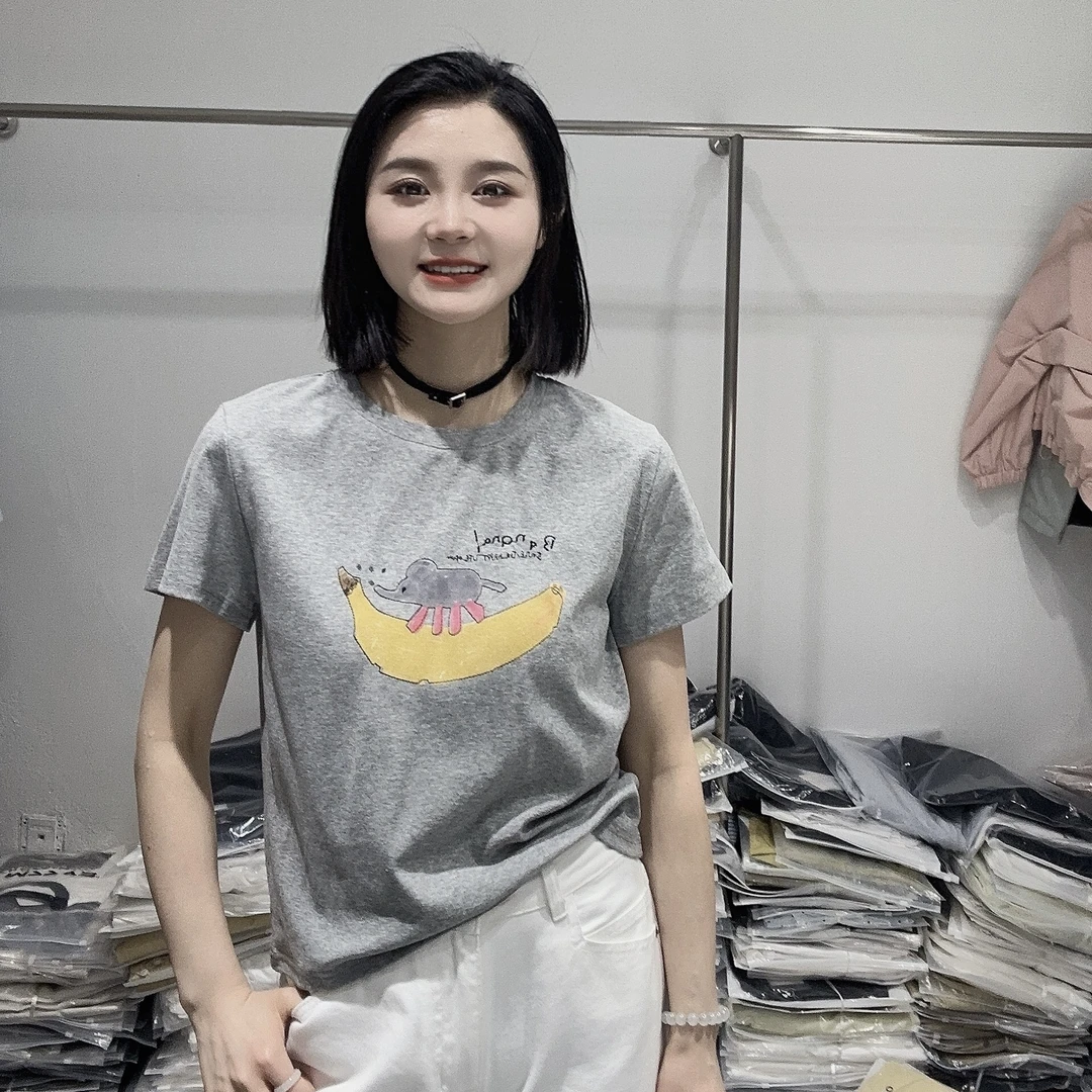 LMM 2588 动物短袖2025夏季新款韩系设计百搭气质休闲短款T恤上衣