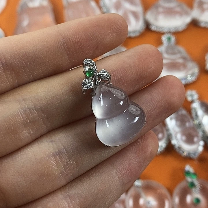 石英质玉银S925镶嵌颈饰