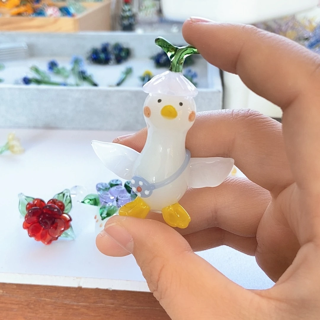 琉璃手工艺品一*?春游鸭