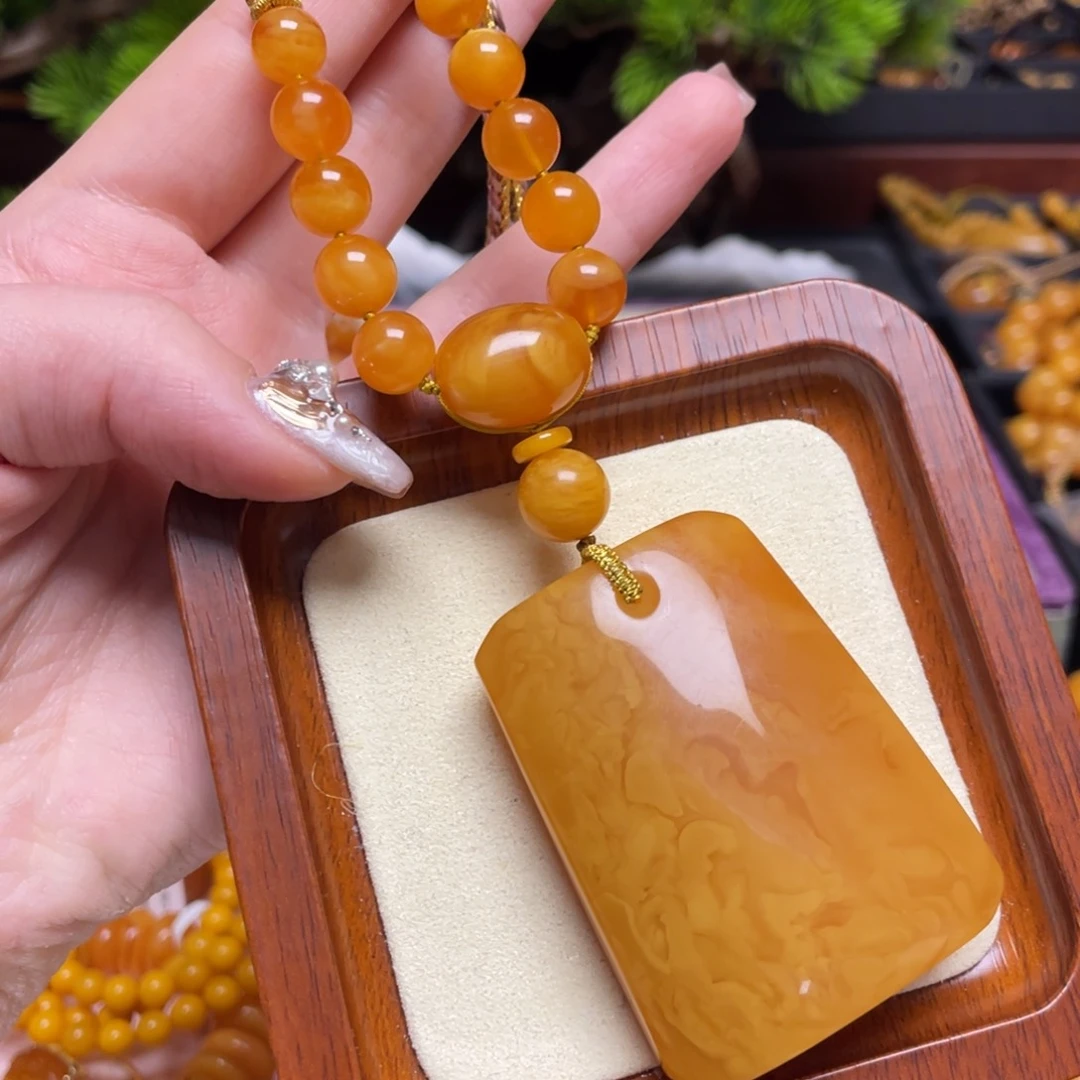 蜜蜡颈饰未镶嵌项链