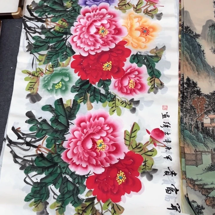 国画作品手绘干发包系列