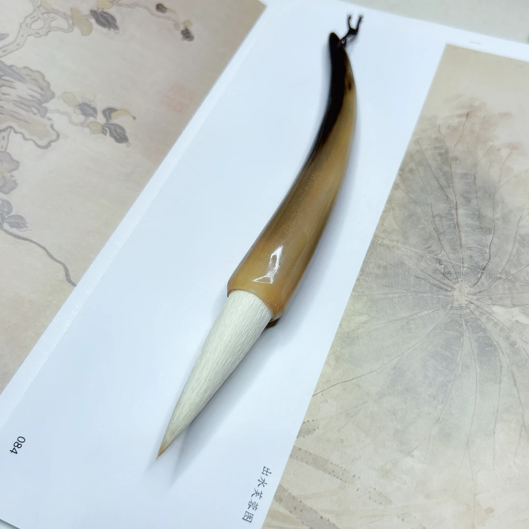 牛角杆兼毫斗笔对联笔小提斗楷书行楷篆隶国画通用对联福字作品笔