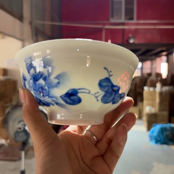 青瓷景德镇陶米饭碗两只