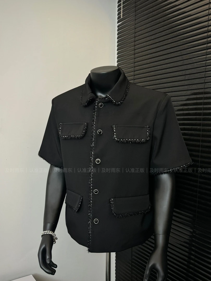 【及时雨东】ss25 春夏编织银丝夹克 男士西装夹克