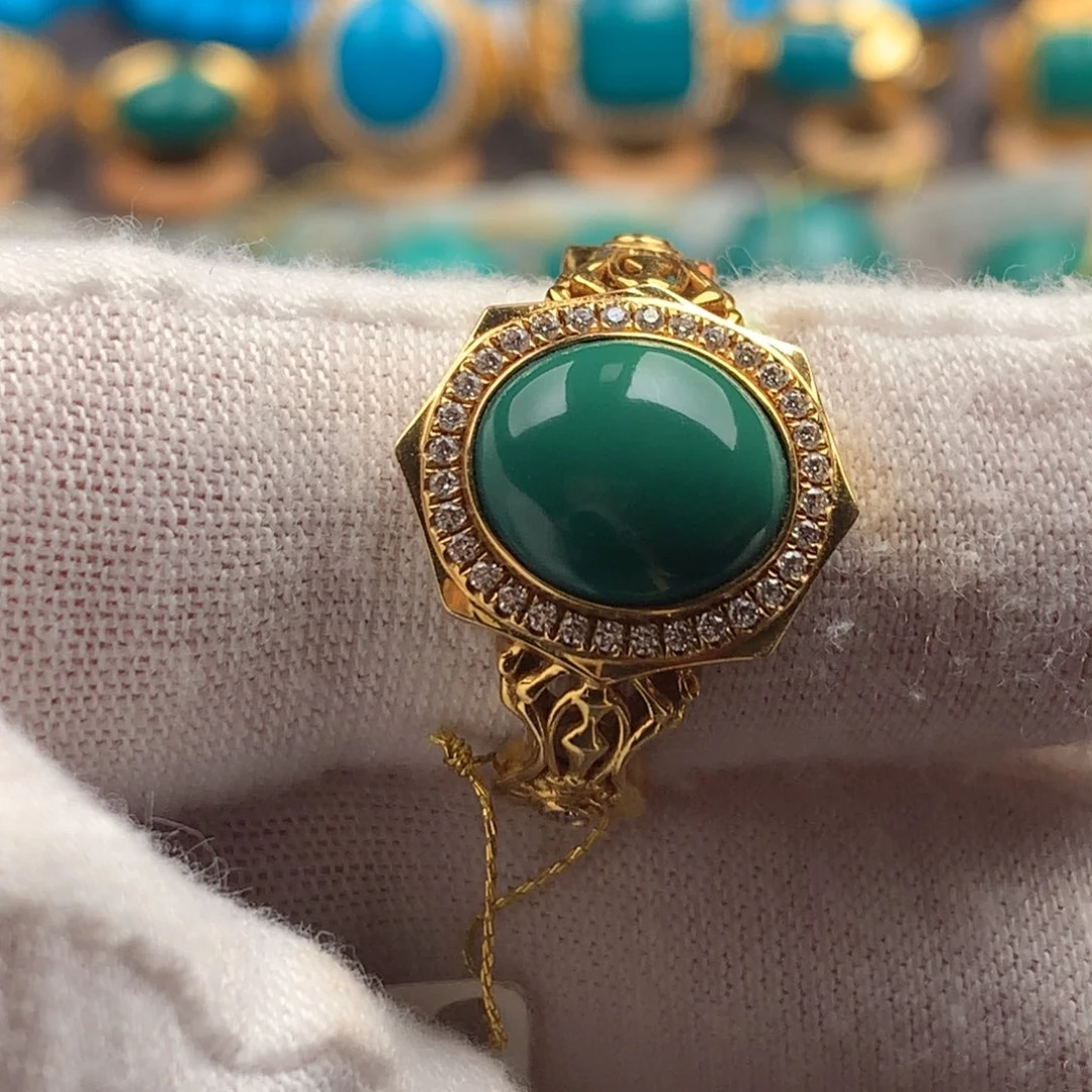 绿松石18K金镶嵌绿松石