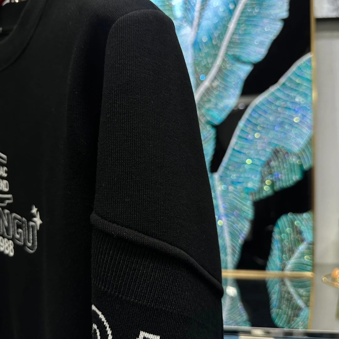 欧货男士秋季新套头休闲时尚百搭日常潮流压胶长袖经典卫衣 2853