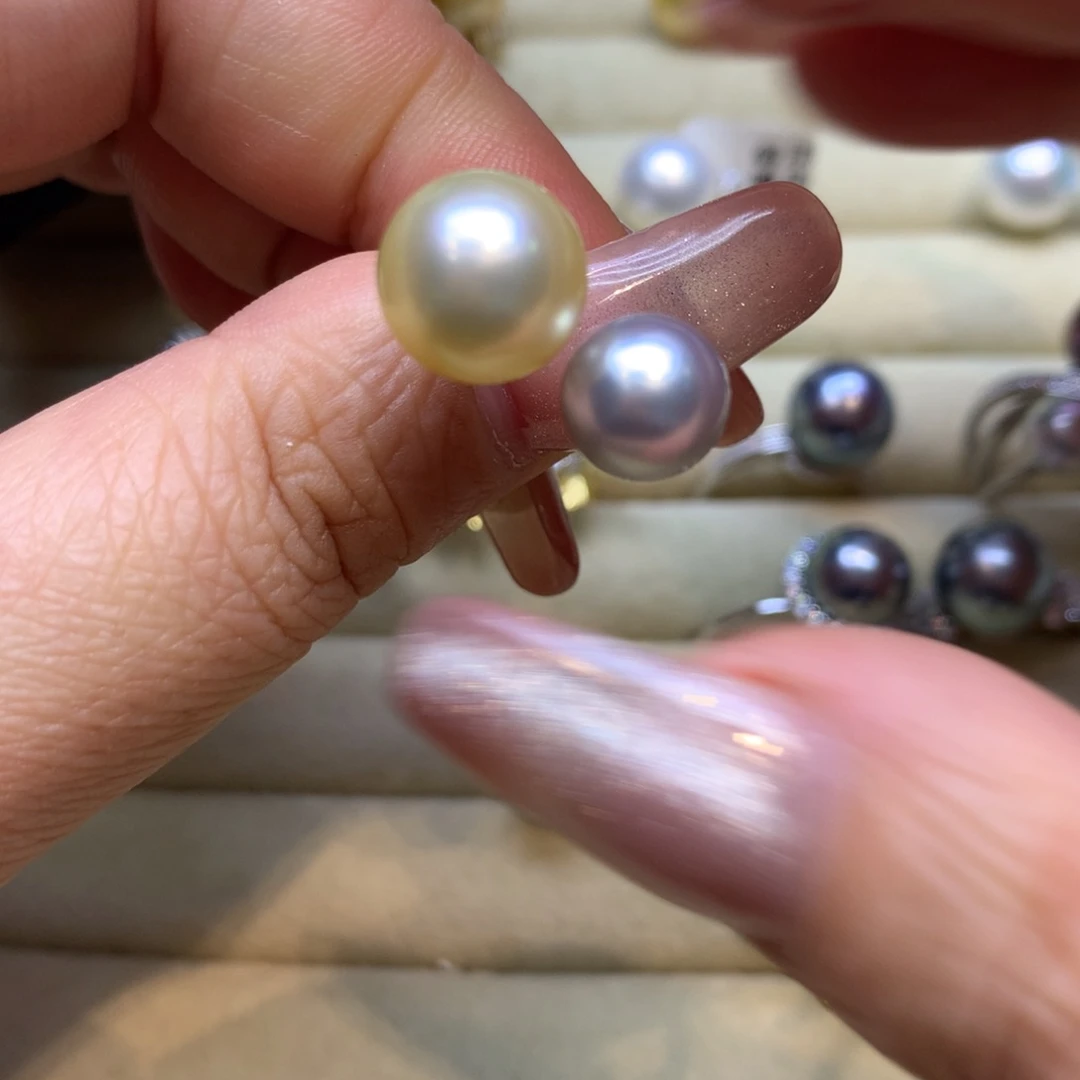 银S925镶嵌戒指海水珍珠