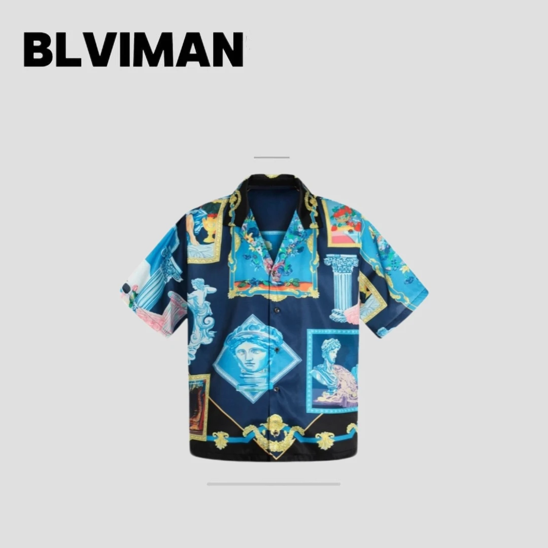 25夏季新款时尚休闲个性轻奢男士短袖衬衫1006