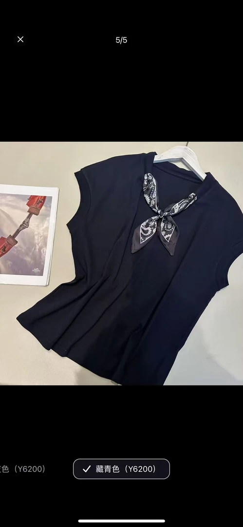 修身型V领吸汗拼接短袖无袖T恤运动时尚御姐风地雷系