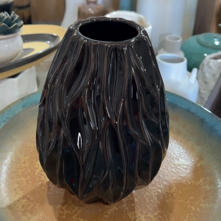 陶瓷花瓶摆件微瑕捡漏出高25口6.5公分